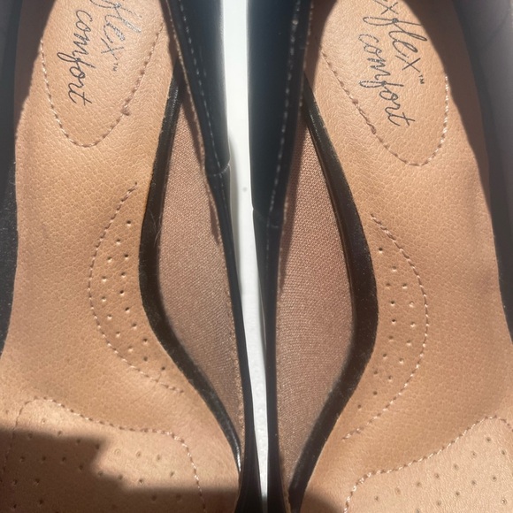 Black Peep-Toe Women's Wedges - Picture 5 of 5